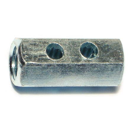 Midwest Fastener Inspection Hole Coupling Nut, 1/2"-13, Steel, Zinc Plated, 1-1/2 in Lg, 25 PK 09869